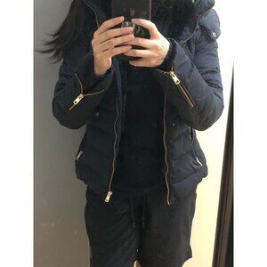 Zara Basic Black and Gold Zipper Jacket with Furred Inner Section